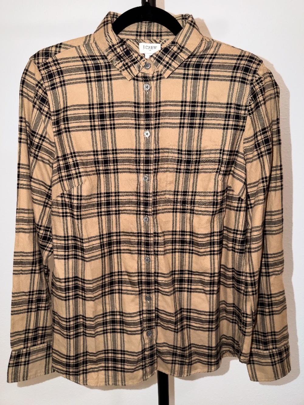J Crew, Classic Fit Flannel Shirt, Brown Plaid